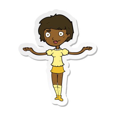 etiket silah yayılan bir karikatür kadının