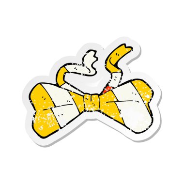 çizgi film papyon Retro sıkıntılı etiket