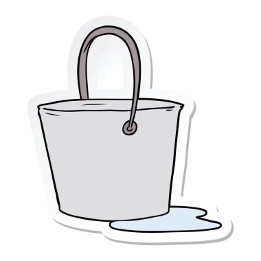 bir çizgi film kova su çıkartma