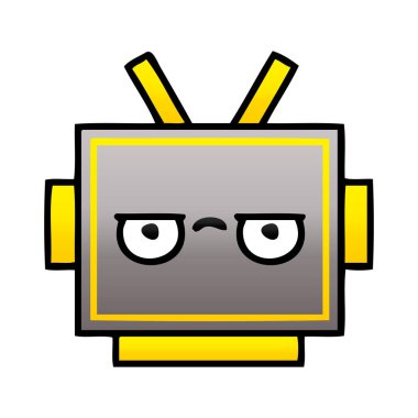 Degrade gölgeli karikatür robot baş