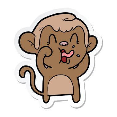 etiket bir deli karikatür maymun