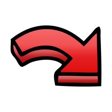 Degrade gölgeli karikatür bir işaretçi ok