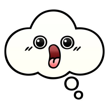 bir düşünce balonu degrade gölgeli karikatür