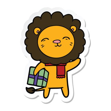 etiket Noel hediyesi ile çizgi film aslan