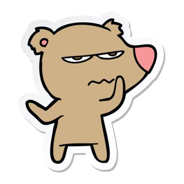 kızgın ayı çizgi film etiketi