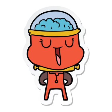bir mutlu karikatür robot Sticker