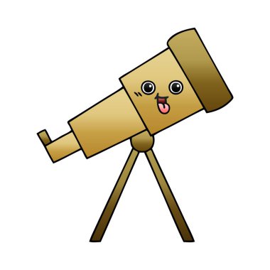 Degrade gölgeli karikatür teleskop