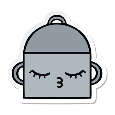 tencereye bir sevimli çizgi etiket