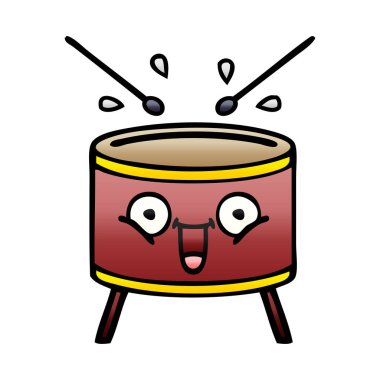 Degrade gölgeli karikatür davul