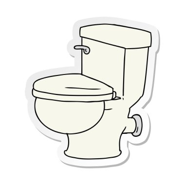 etiket karikatür doodle bir banyo tuvalet