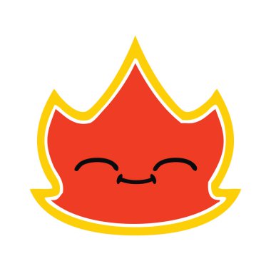 düz renk retro karikatür bir ateş