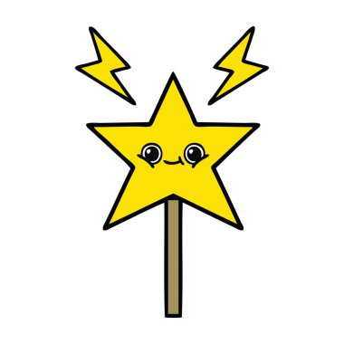 sevimli çizgi sihirli değnek