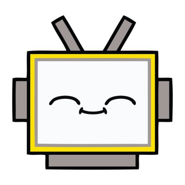 sevimli çizgi robot baş