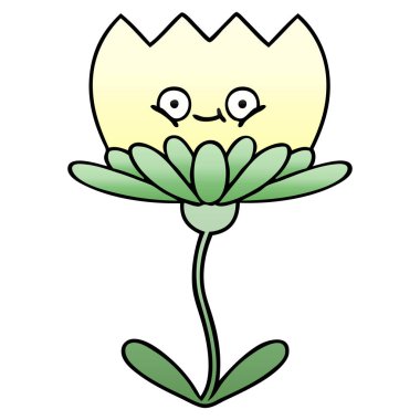 Degrade gölgeli karikatür bir çiçek