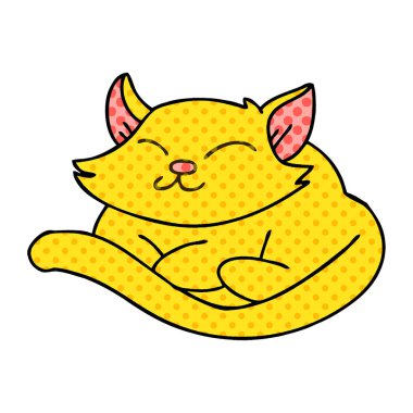 çizgi roman tarzı ilginç karikatür kedi