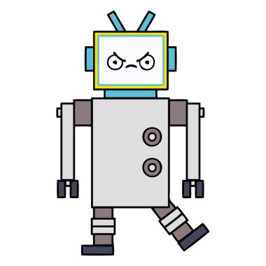sevimli çizgi bir robot