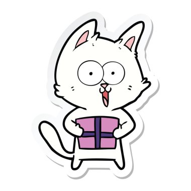 etiket bir komik karikatür kedi