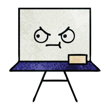 Retro grunge doku karikatür bir beyaz tahta