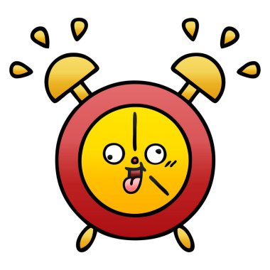 bir çalar saat degrade gölgeli karikatür