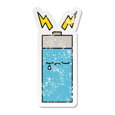 sevimli çizgi pil sıkıntılı etiket