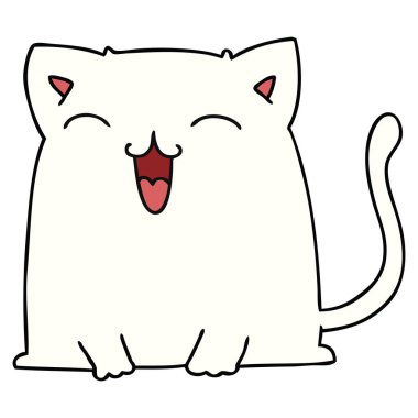 el çekilmiş ilginç karikatür kedi