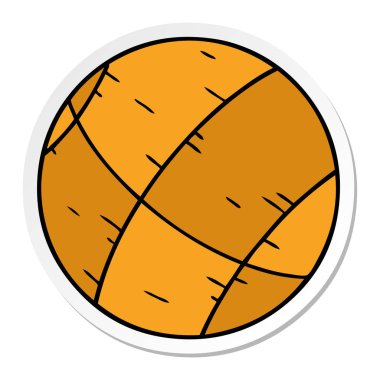 etiket karikatür doodle bir sepet topu