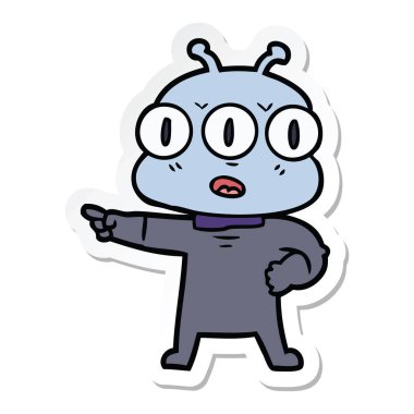 bir çizgi film üç gözlü yabancı etiket