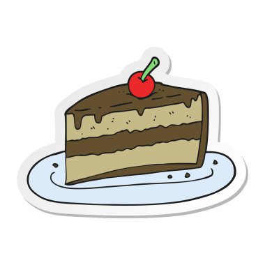 etiket bir karikatür dilim kek