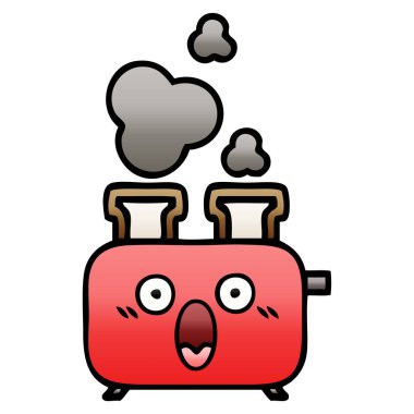 Degrade gölgeli karikatür bir ekmek kızartma makinesi,