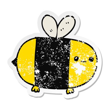 sevimli çizgi arı sıkıntılı etiket