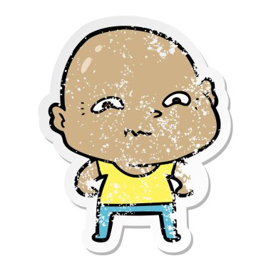 bir çizgi film ürpertici adam sıkıntılı etiket