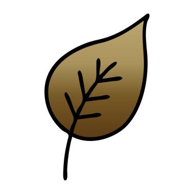 bir sonbahar yaprak degrade gölgeli çizgi film