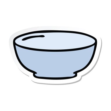 ilginç bir el etiket karikatür kase çizilmiş