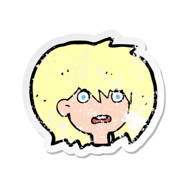 ifade bir karikatür Retro sıkıntılı sticker şok 