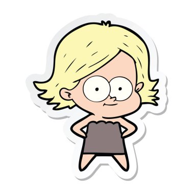 bir mutlu çizgi film kız etiketi