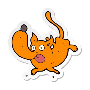 etiket bir karikatür komik köpek