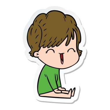 etiket bir karikatür komik kadın