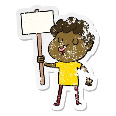 şarkı bir çizgi film adamın sıkıntılı etiket