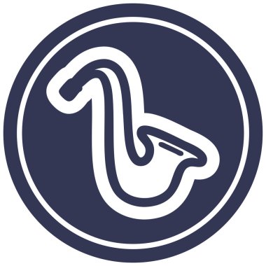 müzik aleti saksafon dairesel simgesi simgesi