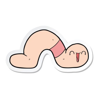 bir çizgi film solucanın etiket