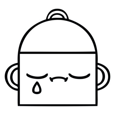 bir tencereye çizim karikatür