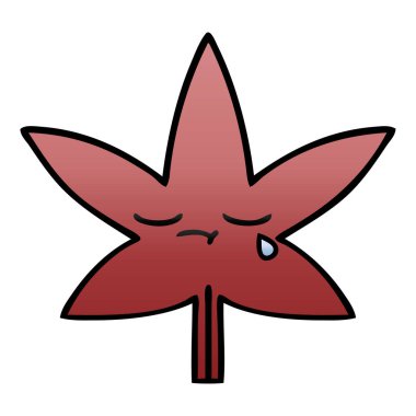 Degrade gölgeli karikatür sonbahar yaprak