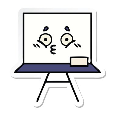 etiket bir sevimli çizgi beyaz tahta