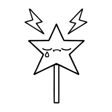 sihirli bir değnek çizim karikatür