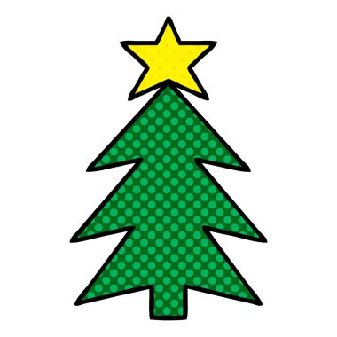 çizgi roman tarzı karikatür bir Noel ağacı