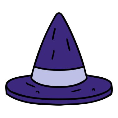 elle çizilmiş karikatür doodle bir cadı şapka