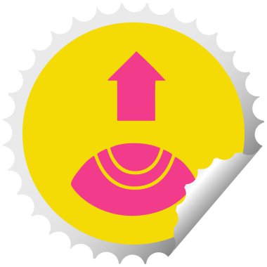 dairesel peeling etiket karikatür ararken bir göz