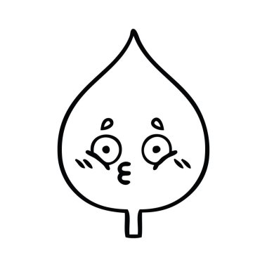 ekspresiyon bir yaprak çizim karikatür