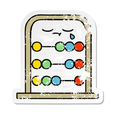 sevimli çizgi abacus sıkıntılı etiket