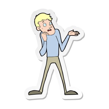 bir çizgi film gergin adam etiketi